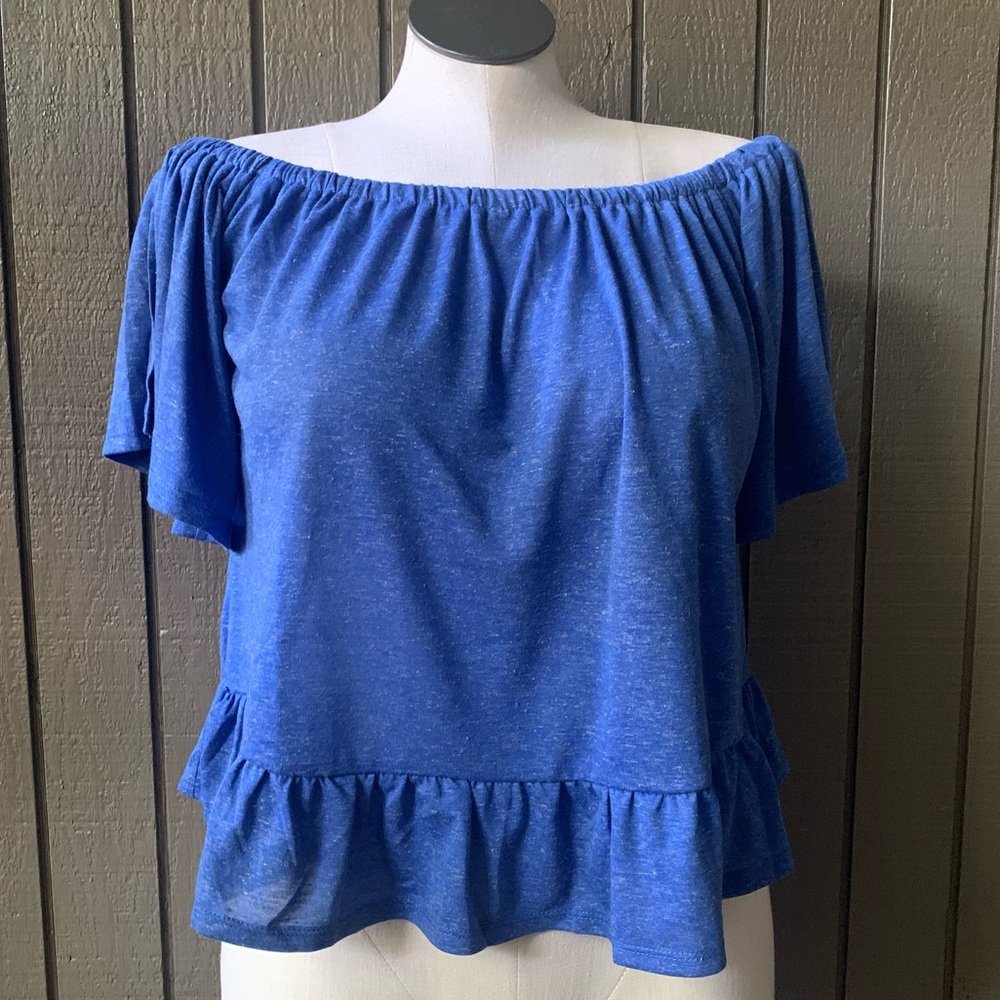 Lane Bryant NWT Blue Off The Shoulders Blouse Size 10